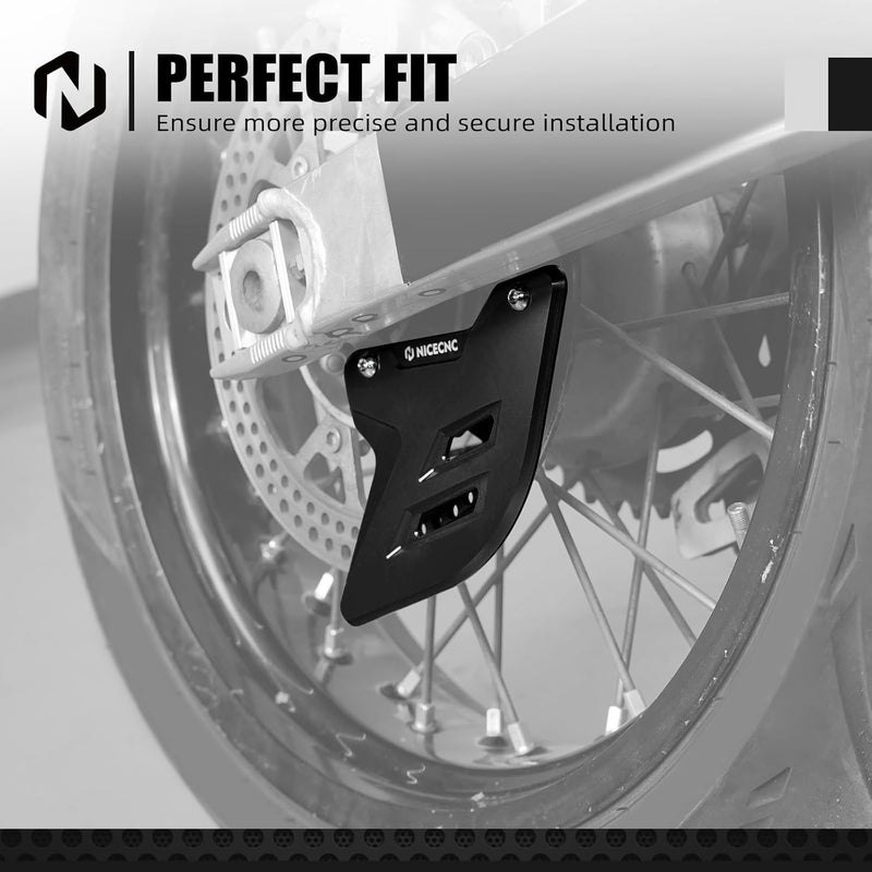 NICECNC Black Rear Brake Disc Guard Protector Cover Compatible with Suzuki DRZ400SM 2005-2024 CNC Aluminum See Fitment - Image 2
